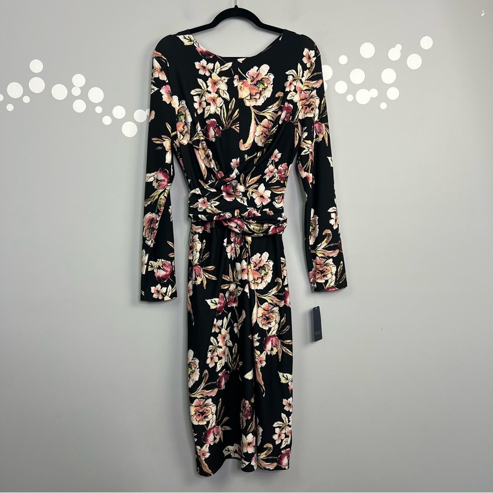 NWT Rachel Rachel Roy Stella Floral Knit Midi Dress Size XXL Black Combo